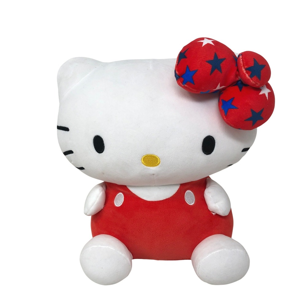 Sanrio Hello Kitty Weighted Plush Red White Blue Stars 3lb Stuffed Animal